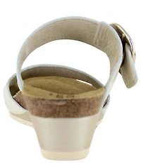 Naot Magic Crinkle Patent Leather Wedge Slide Sandals