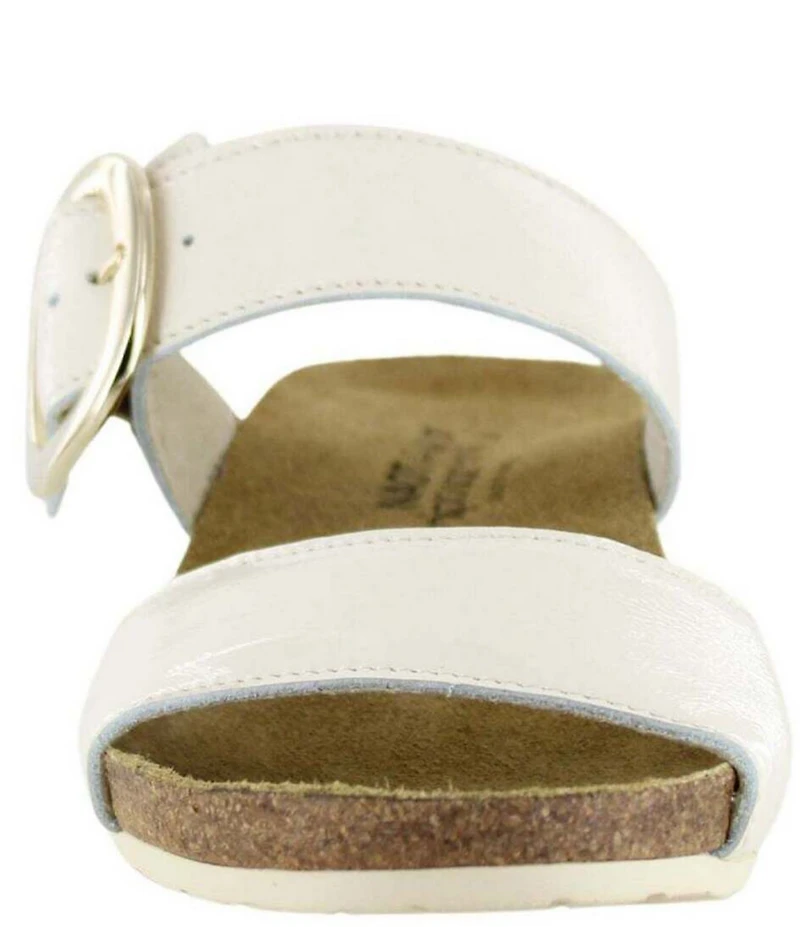 Naot Magic Crinkle Patent Leather Wedge Slide Sandals