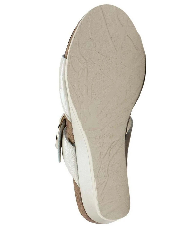 Naot Magic Crinkle Patent Leather Wedge Slide Sandals