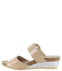 Naot Magic Crinkle Patent Leather Wedge Slide Sandals