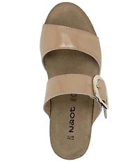 Naot Magic Crinkle Patent Leather Wedge Slide Sandals