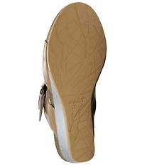 Naot Magic Crinkle Patent Leather Wedge Slide Sandals