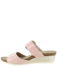 Naot Magic Crinkle Patent Leather Wedge Slide Sandals