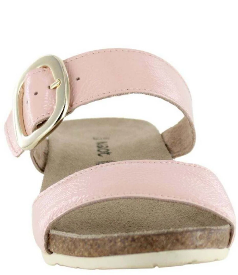 Naot Magic Crinkle Patent Leather Wedge Slide Sandals