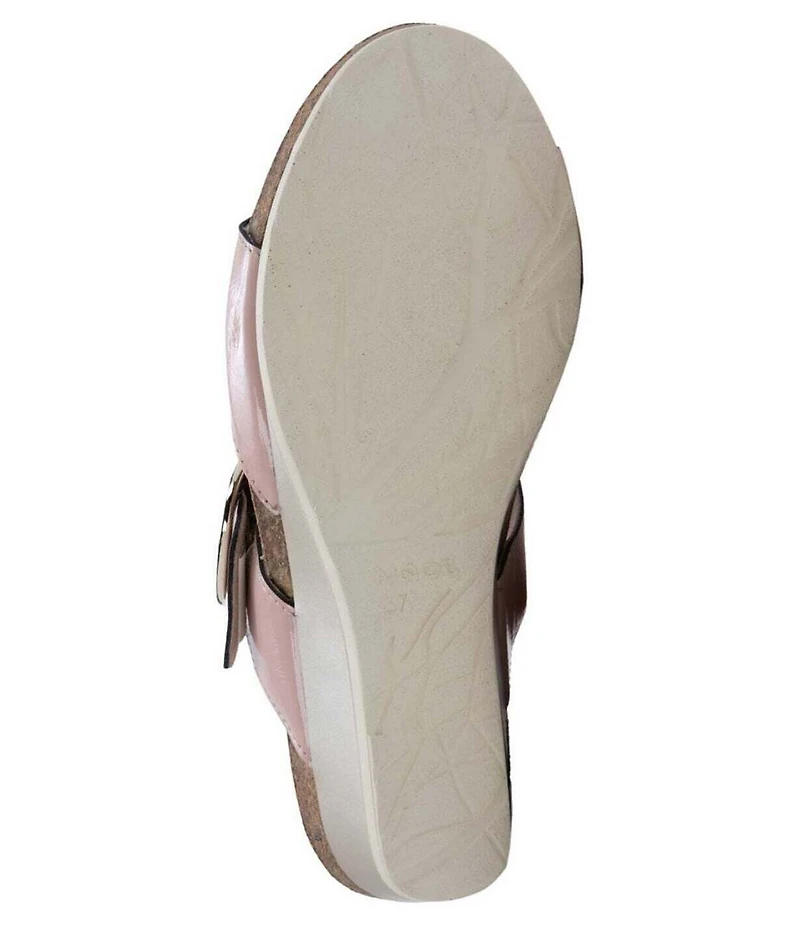 Naot Magic Crinkle Patent Leather Wedge Slide Sandals