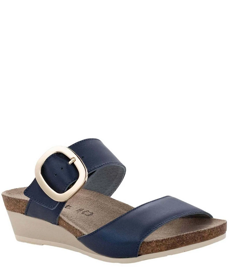 Naot Magic Leather Wedge Slide Sandals