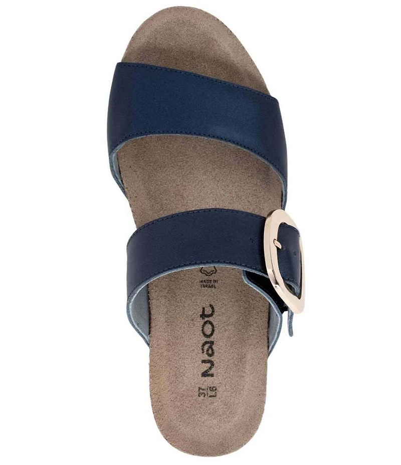 Naot Magic Leather Wedge Slide Sandals