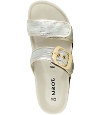 Naot Nashville Metallic Leather Buckle Hardware Detail Slide Sandals