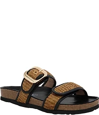 Naot Nashville Raffia Banded Buckle Hardware Detail Slide Sandals