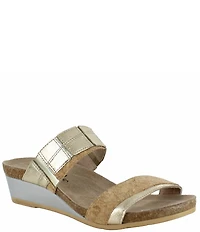 Naot Royalty Cork Banded Wedge Slide Sandals