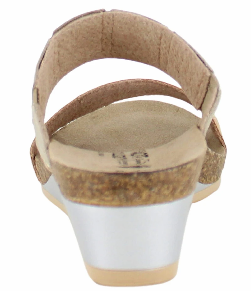 Naot Royalty Cork Banded Wedge Slide Sandals