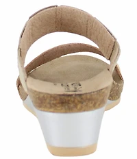 Naot Royalty Cork Banded Wedge Slide Sandals