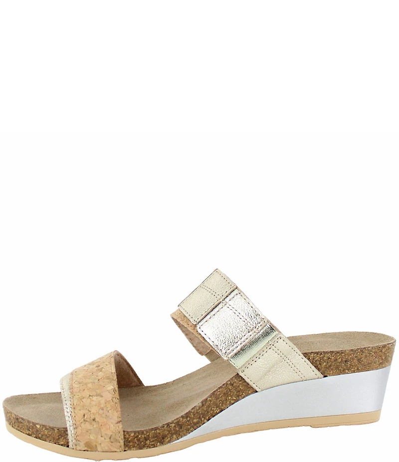 Naot Royalty Cork Banded Wedge Slide Sandals