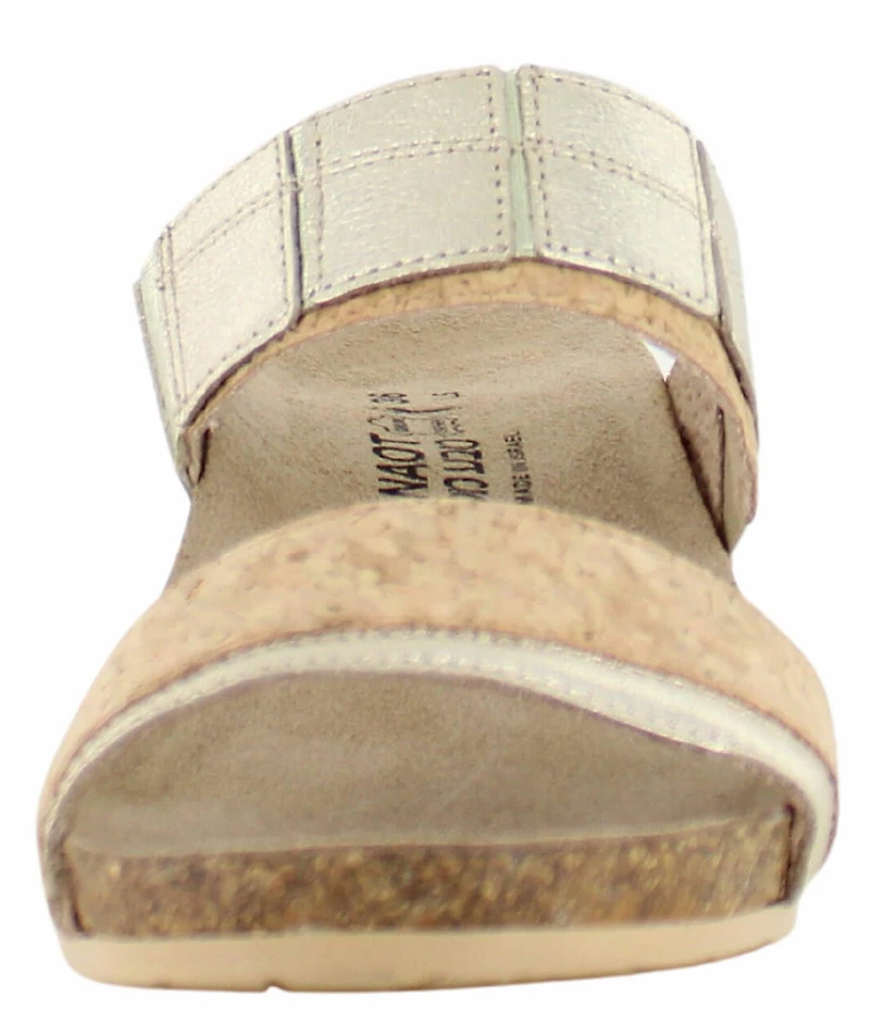 Naot Royalty Cork Banded Wedge Slide Sandals