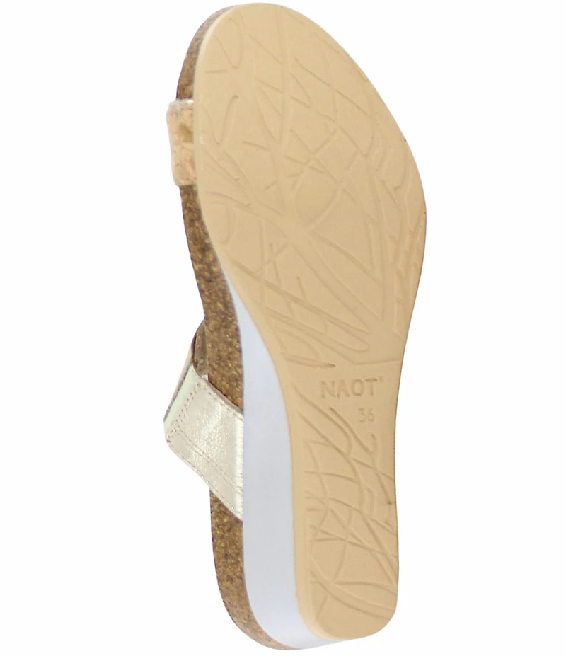 Naot Royalty Cork Banded Wedge Slide Sandals