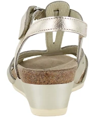 Naot Starlet Leather Ankle Strap Wedge Sandals