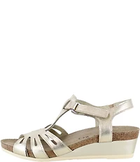 Naot Starlet Leather Ankle Strap Wedge Sandals