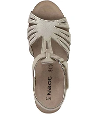 Naot Starlet Leather Ankle Strap Wedge Sandals