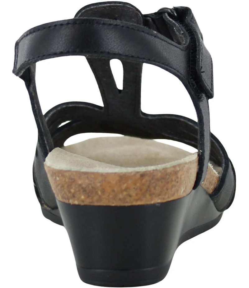Naot Starlet Leather Ankle Strap Wedge Sandals