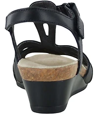 Naot Starlet Leather Ankle Strap Wedge Sandals