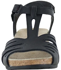 Naot Starlet Leather Ankle Strap Wedge Sandals