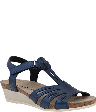 Naot Starlet Leather Ankle Strap Wedge Sandals