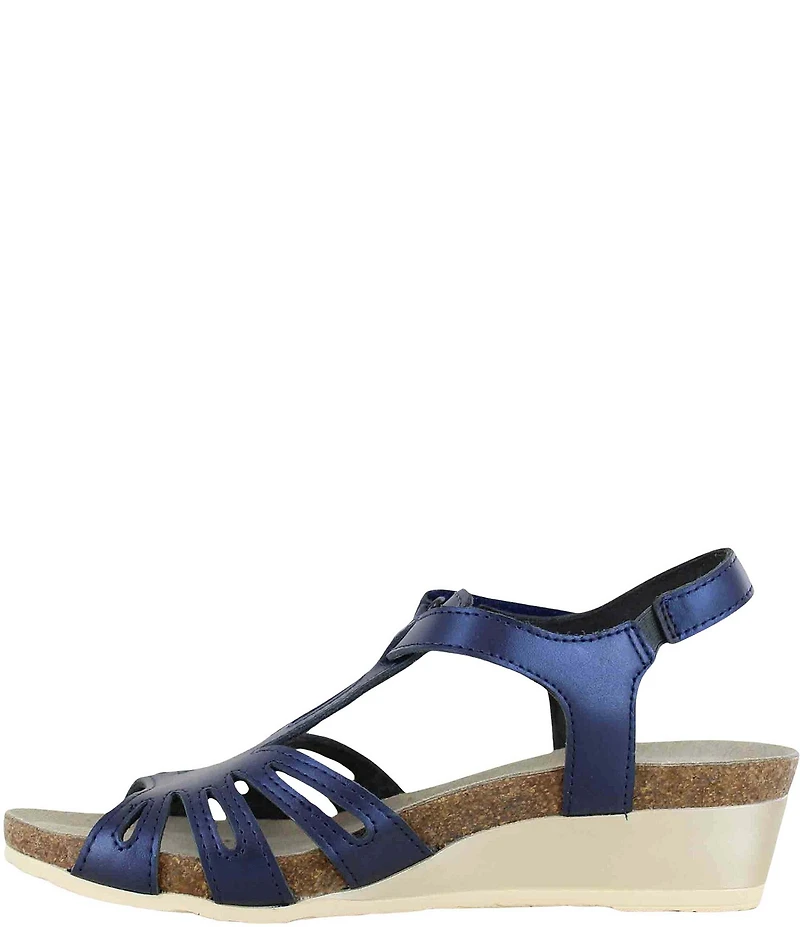 Naot Starlet Leather Ankle Strap Wedge Sandals