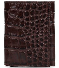 Nash Moderna Faux-Croco Full-Grain Leather Trifold Wallet