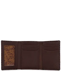 Nash Moderna Faux-Croco Full-Grain Leather Trifold Wallet