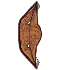 Nash Moderna Faux-Croco Full-Grain Leather Trifold Wallet