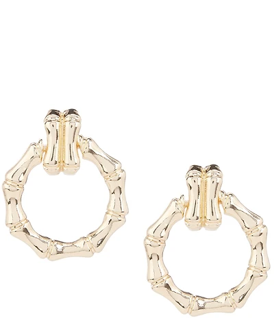 Natasha Accessories Bamboo Doorknocker Drop Earrings