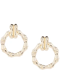Natasha Accessories Bamboo Doorknocker Drop Earrings