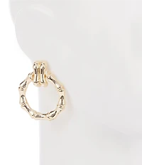 Natasha Accessories Bamboo Doorknocker Drop Earrings