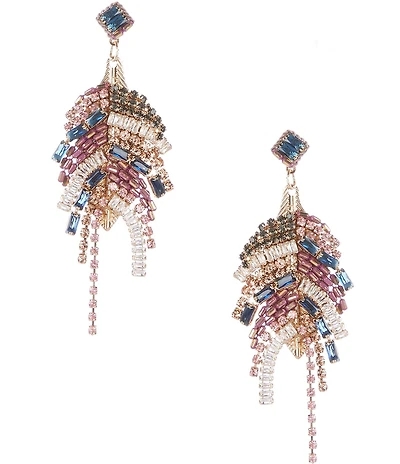 Natasha Accessories Bead Crystal Drop Earrings