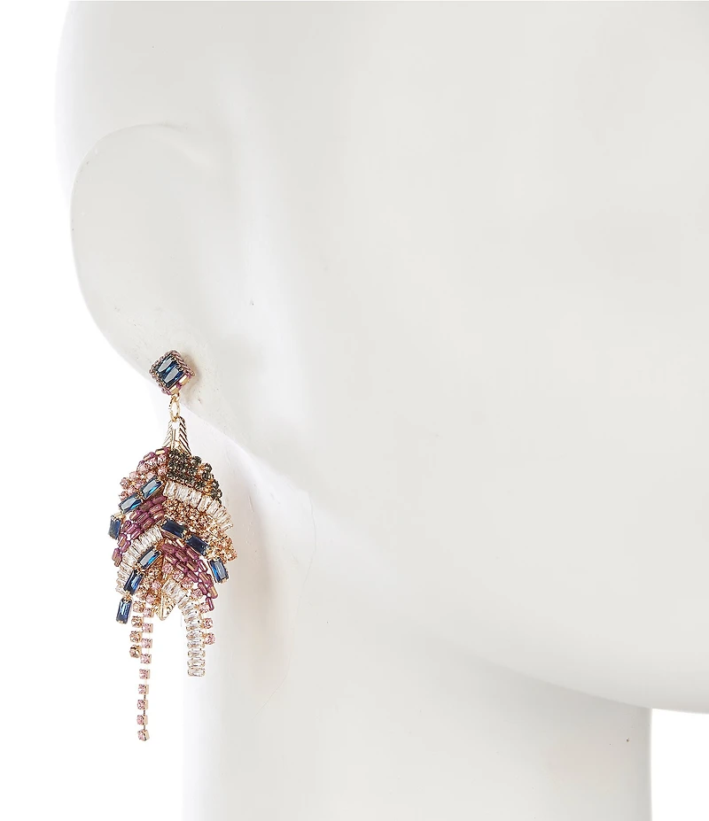 Natasha Accessories Bead Crystal Drop Earrings