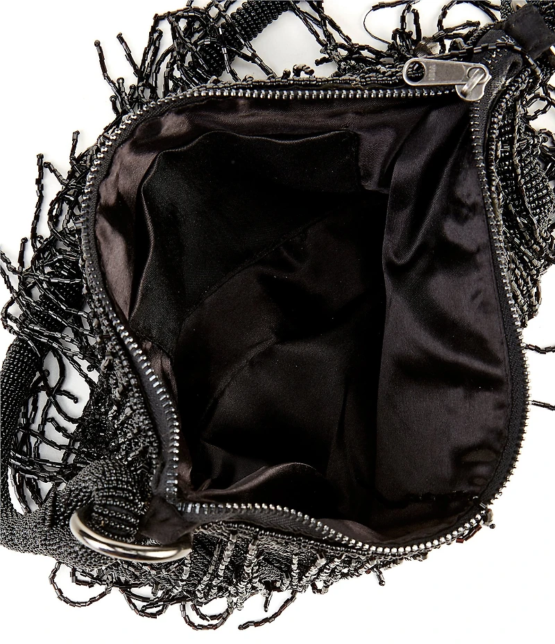 Natasha Accessories Beaded Fringe Evening Bag