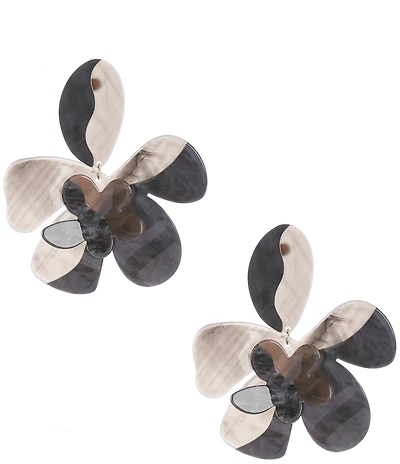 Natasha Accessories Brooke Resin Flower Drop Earrings