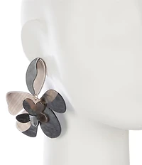 Natasha Accessories Brooke Resin Flower Drop Earrings