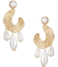 Natasha Accessories C Hoop Drop Earrings