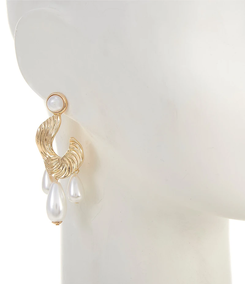 Natasha Accessories C Hoop Drop Earrings