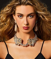 Natasha Accessories Crouching Tiger Statement Necklace
