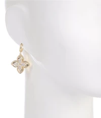 Natasha Accessories Crystal Clover Drop Earrings