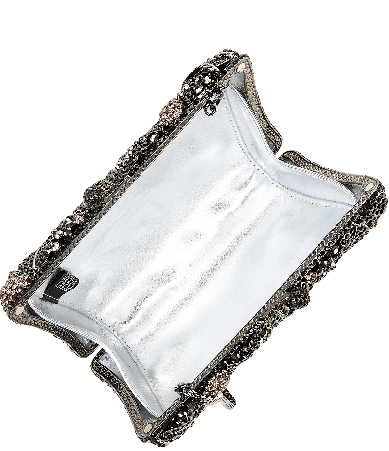Natasha Accessories Crystal Flower Kisslock Clutch