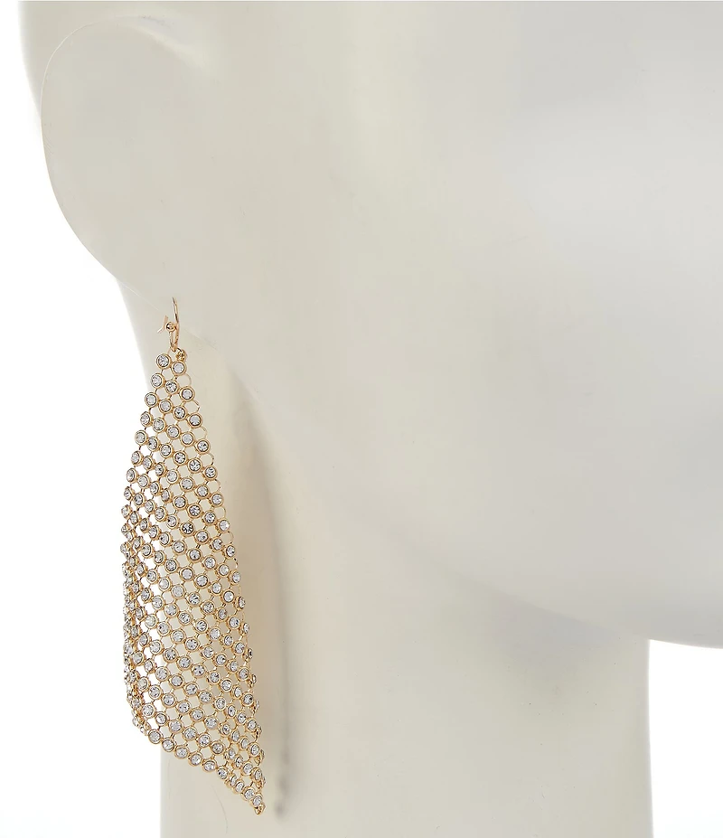 Natasha Accessories Crystal Mesh Drop Earrings