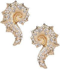 Natasha Accessories Crystal Metal Seahorse Drop Earrings