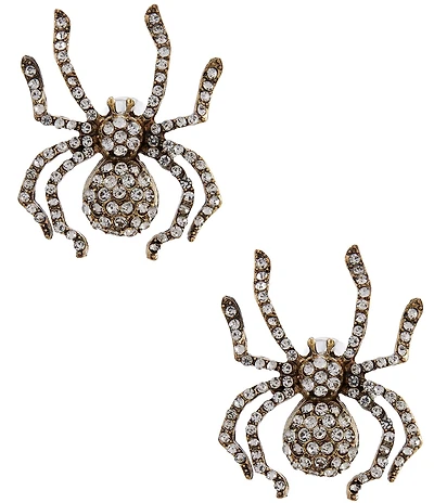 Natasha Accessories Crystal Spider Statement Drop Earrings