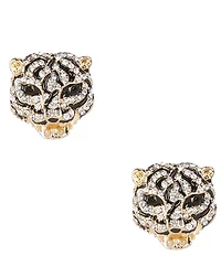 Natasha Accessories Crystal Tiger Stud Earrings