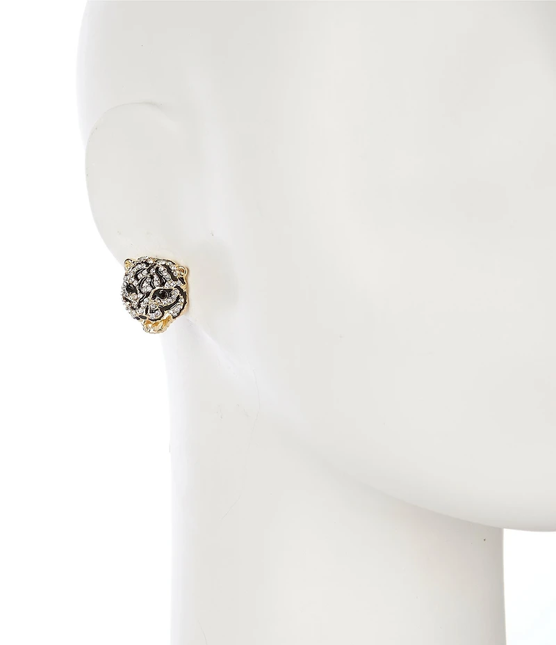 Natasha Accessories Crystal Tiger Stud Earrings