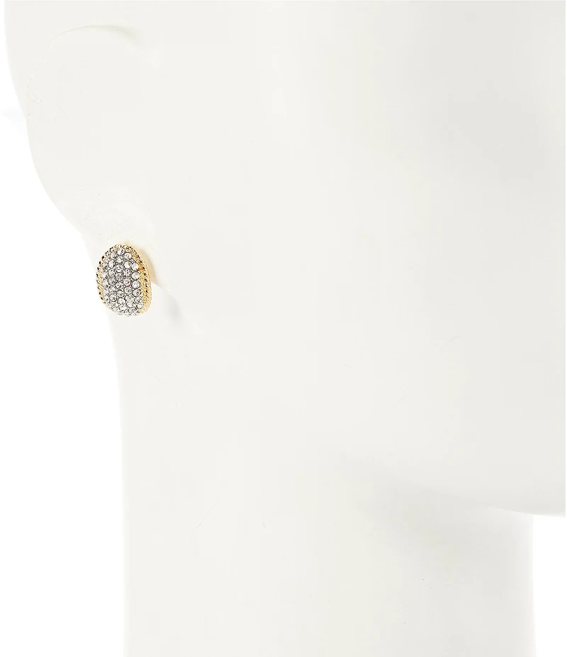 Natasha Accessories Crystal Two Tone Stud Earring Set