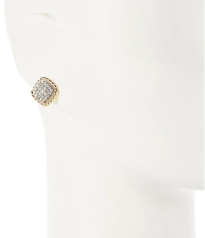 Natasha Accessories Crystal Two Tone Stud Earring Set
